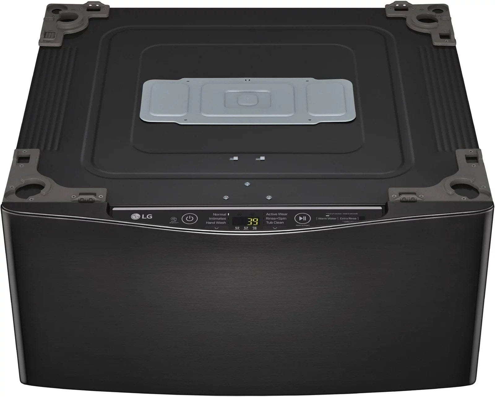 LG – SideKick 1.0 Cu. Ft. High-Efficiency Smart Top Load Pedestal Washer with 3-Motion Technology – Black steel